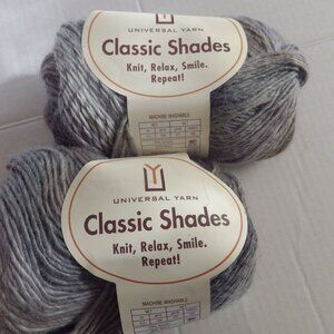 2 Skeins Universal Yarns/ Storm Clouds/ Gray/ Acrylic-Wool Blend